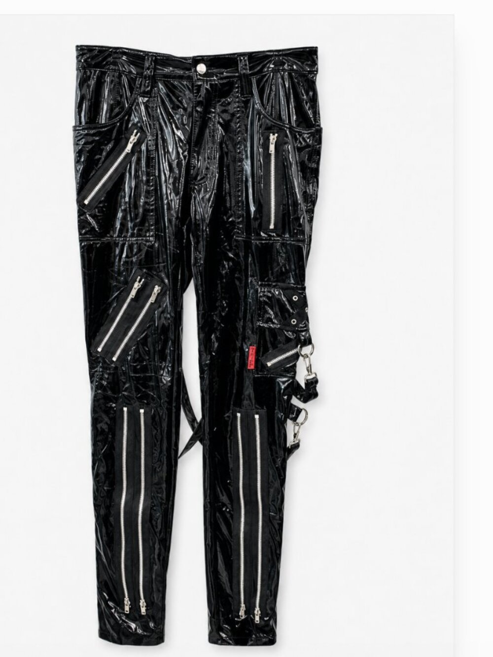TRIPP NYC Daang Goodman Black Vinyl Bondage Rave Pants Size 30 Y2K Goth